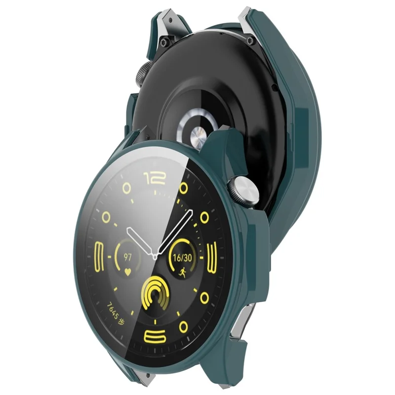 For Honor Watch 4 Pro Watch Case PC Full Coverage Protective Cover with Tempered Glass Screen Film - Green