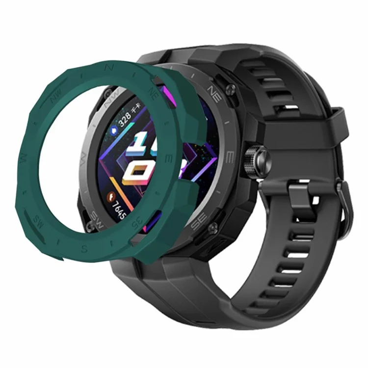 Para Huawei Watch GT Cyber Hard PC Watch Frame Hollow Protective Case Cover - Midnight Green