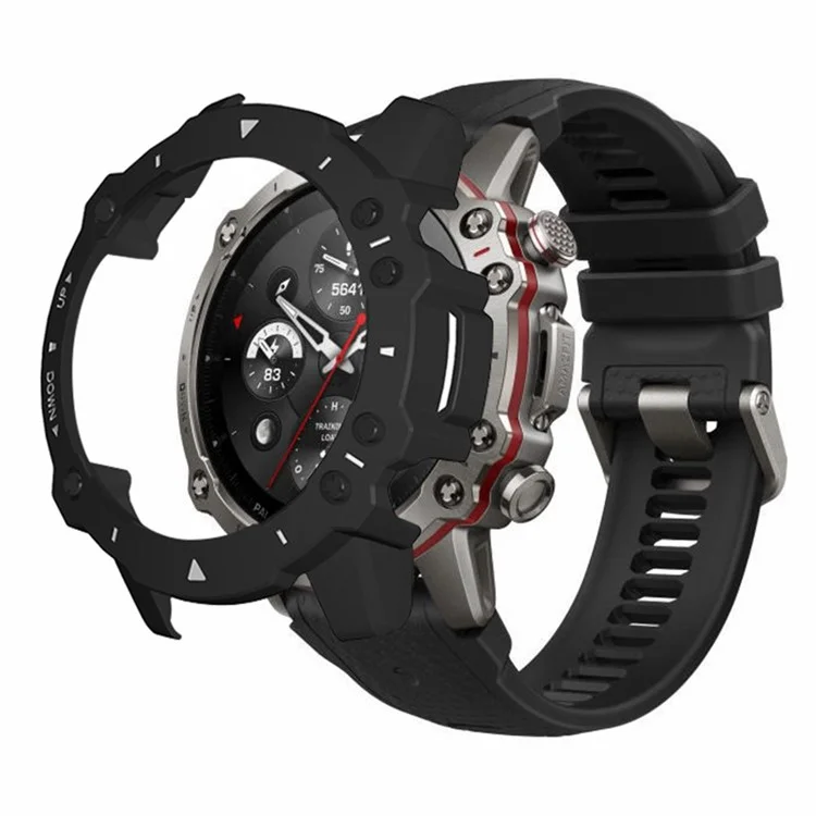 Pour Huami Amazfit Falcon Watch Case Anti-drop Hard PC Watch Frame Protective Shell - Noir+Blanc