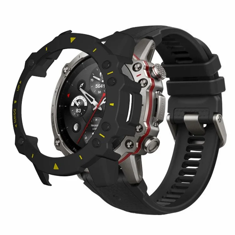For Huami Amazfit Falcon Watch Case Anti-drop Hard PC Watch Frame Protective Shell - Black+Yellow