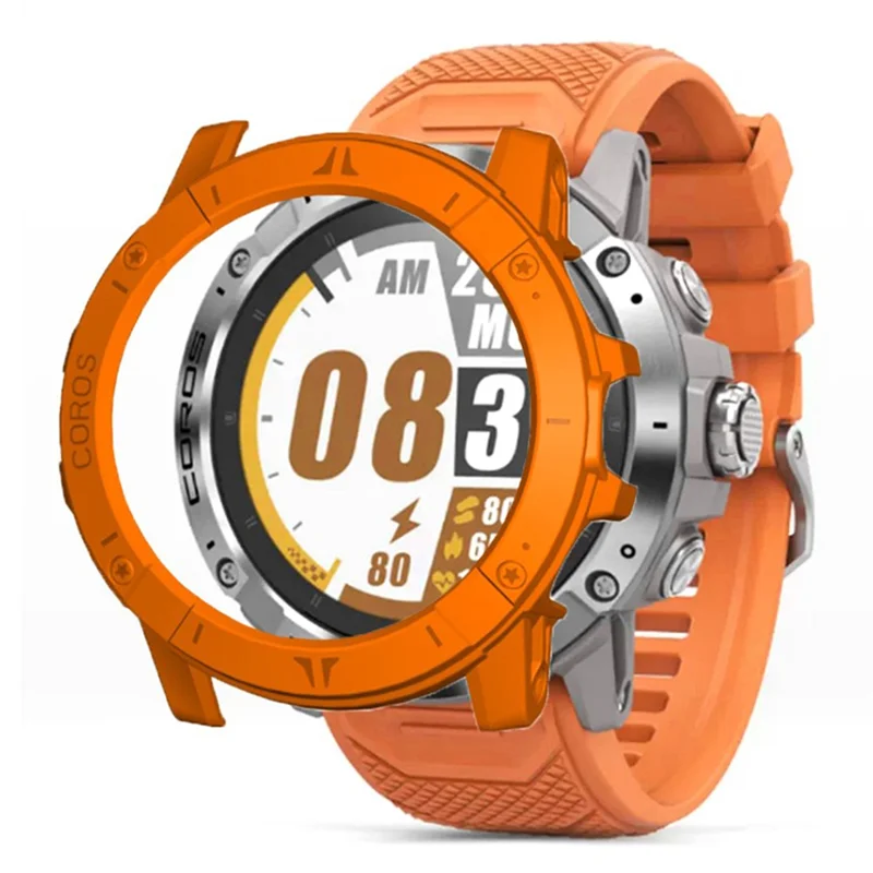 For Coros Vertix 2 Hard PC Case Hollow Edge Protector Bumper Frame Cover - Orange