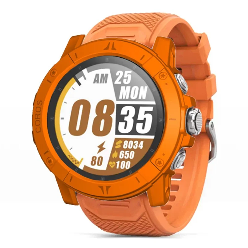 For Coros Vertix 2 Hard PC Case Hollow Edge Protector Bumper Frame Cover - Orange