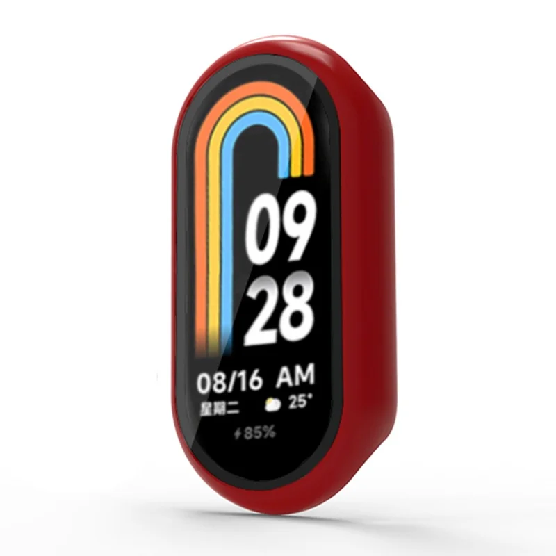For Xiaomi Smart Band 8 / Band 8 NFC Protective Case Full Cover PC Watch Cover with Screen Protector - Red