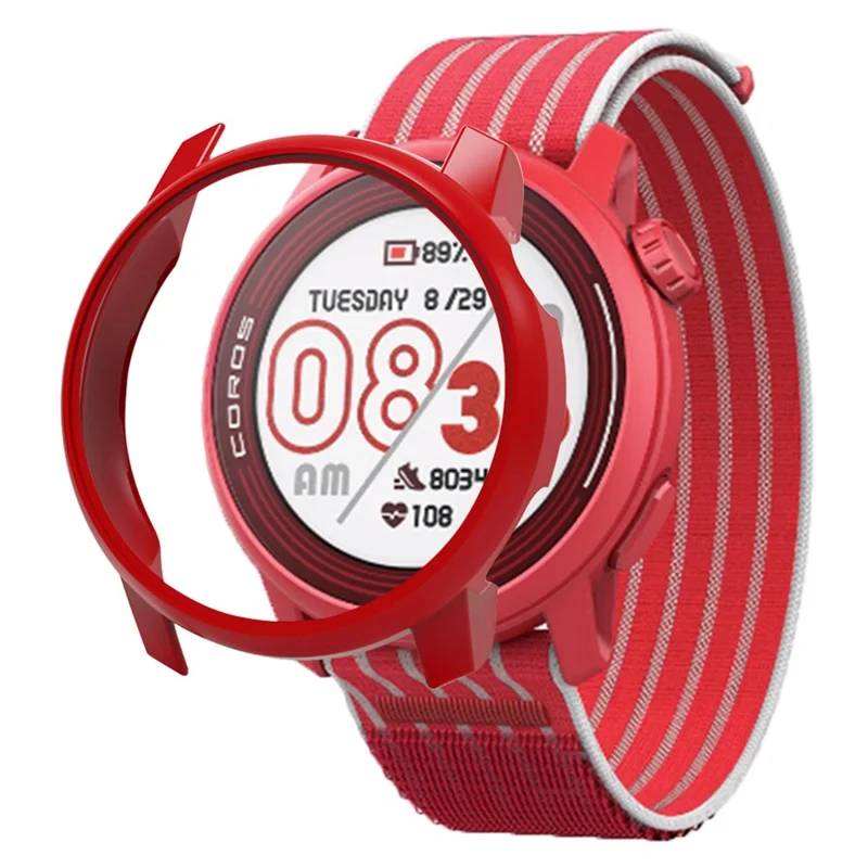 For Coros Pace 3 Watch Protective Cover Hard PC Half-Cover Drop-resistant Frame - Red