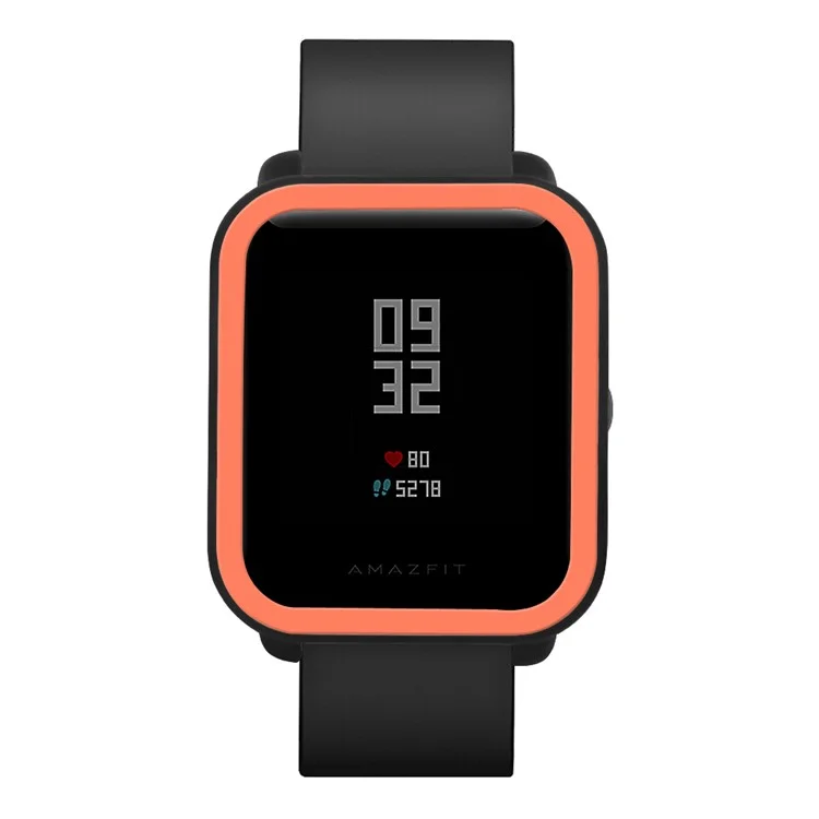 Für Huami Amazfit Bip / Bip Lite Protective Edge Case Dual Color Silicone Watch Cover - Schwarz+Orange