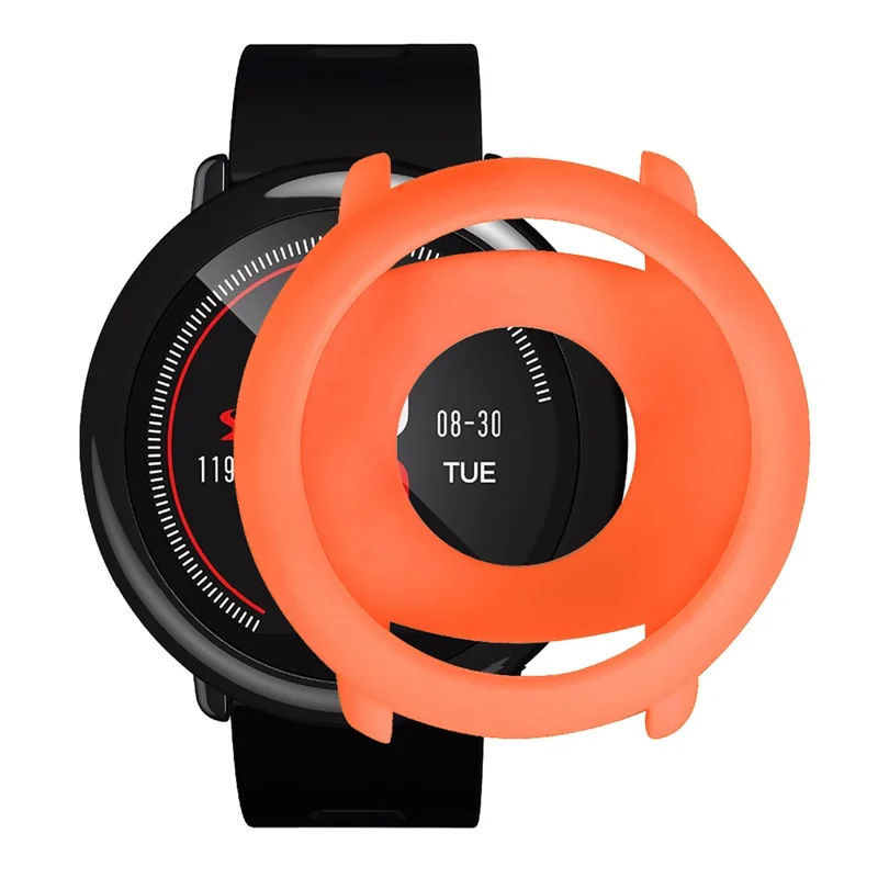 For Huami Amazfit Pace Silicone Protective Frame Soft Anti-Scratch Watch Cover - Orange