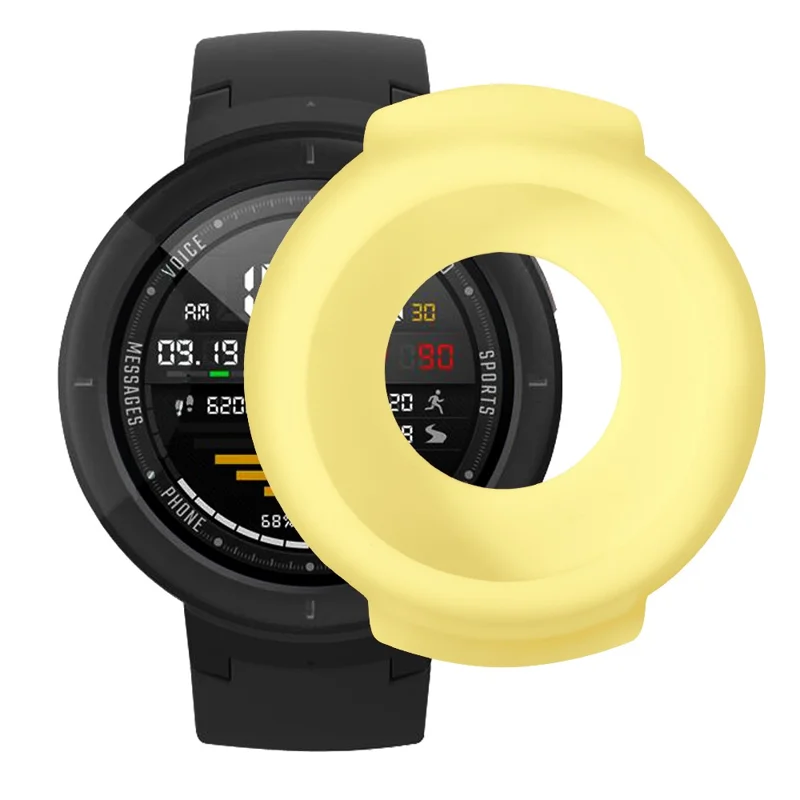 For Huami Amazfit Verge / Verge Lite Silicone Bumper Frame Hollowed Protective Cover - Yellow
