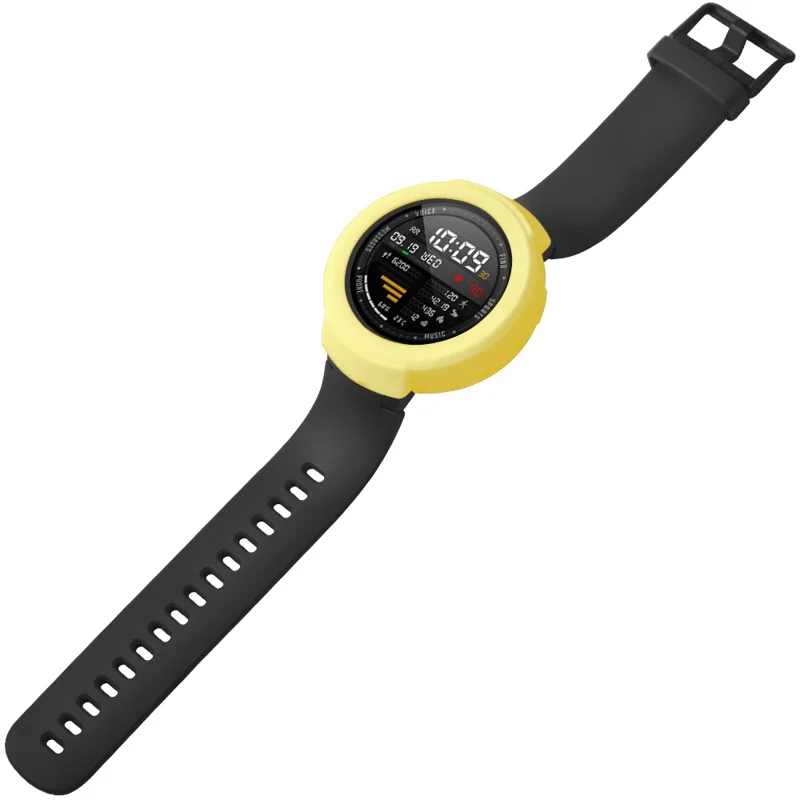 For Huami Amazfit Verge / Verge Lite Silicone Bumper Frame Hollowed Protective Cover - Yellow
