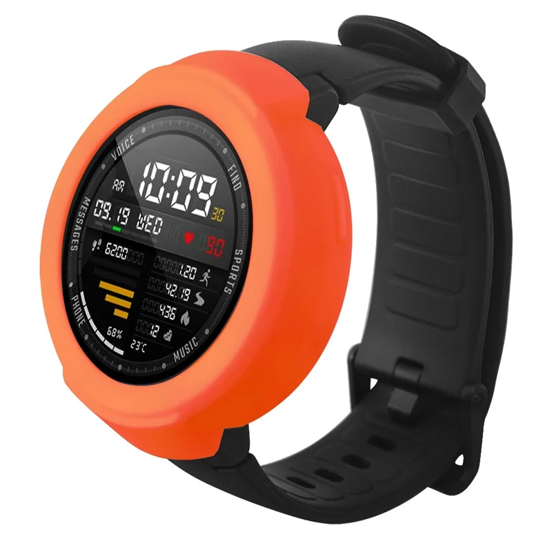 For Huami Amazfit Verge / Verge Lite Silicone Bumper Frame Hollowed Protective Cover - Orange