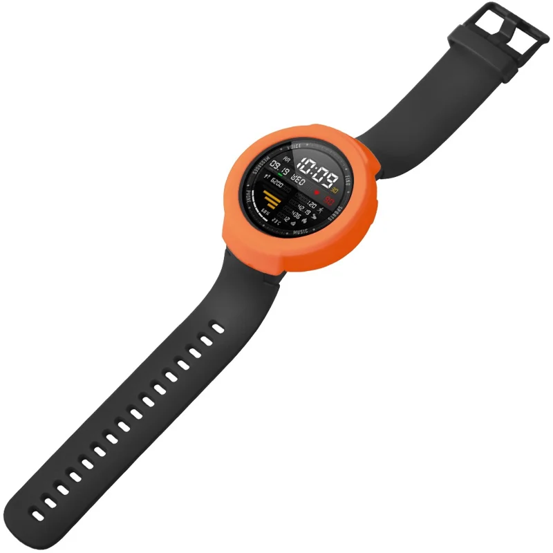 For Huami Amazfit Verge / Verge Lite Silicone Bumper Frame Hollowed Protective Cover - Orange