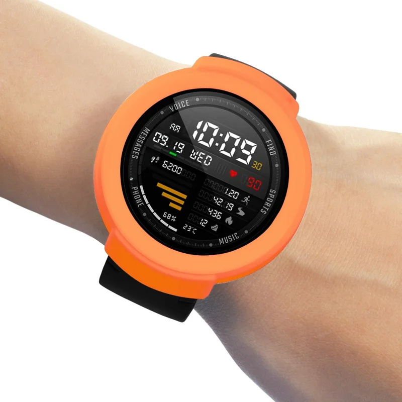 For Huami Amazfit Verge / Verge Lite Silicone Bumper Frame Hollowed Protective Cover - Orange