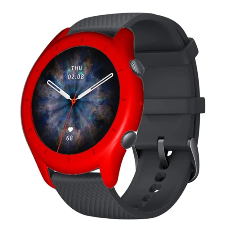 For Huami Amazfit GTR 3 / GTR 3 Pro Watch Case Hollow Hard PC Shockproof Cover Frame - Red