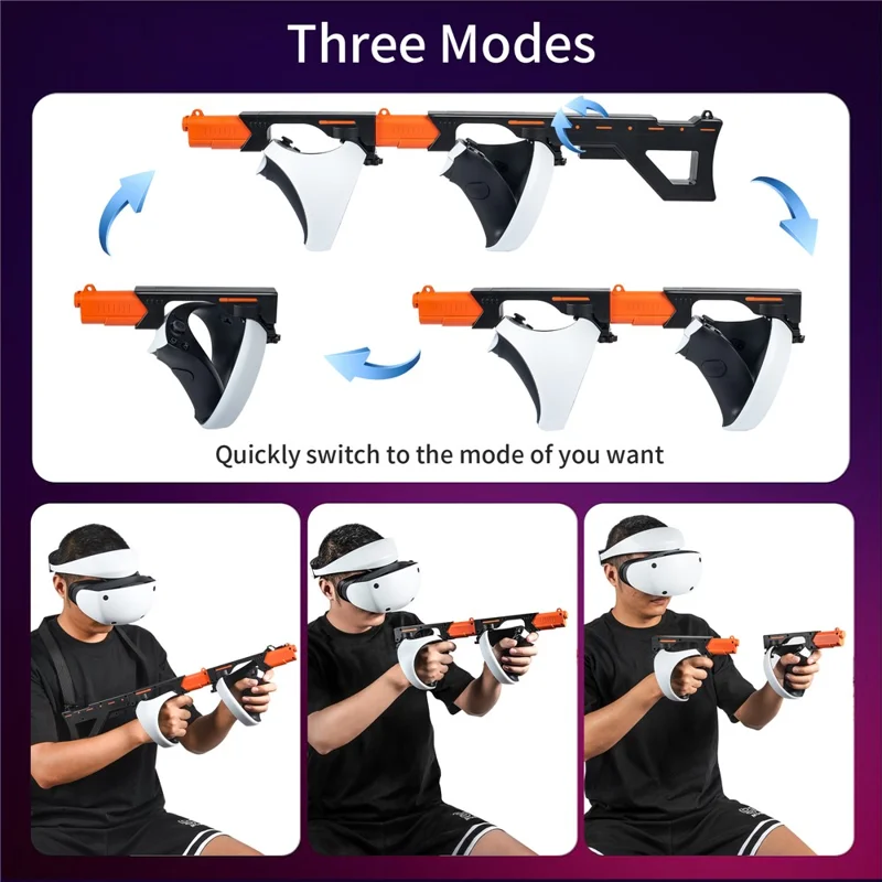 DEVASO Per Controller Sony PS VR2 Gun Stock VR Game Grip Case Parti di ricambio per VR Headset - Nero