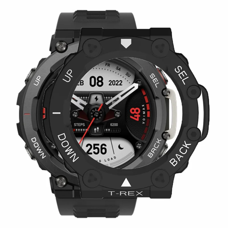 Für Huami Amazfit T-Rex 2 Uhrengehäuse-Cover mit Schnellverschluss, harte PC-Schutzabdeckung - Schwarz / Weiß