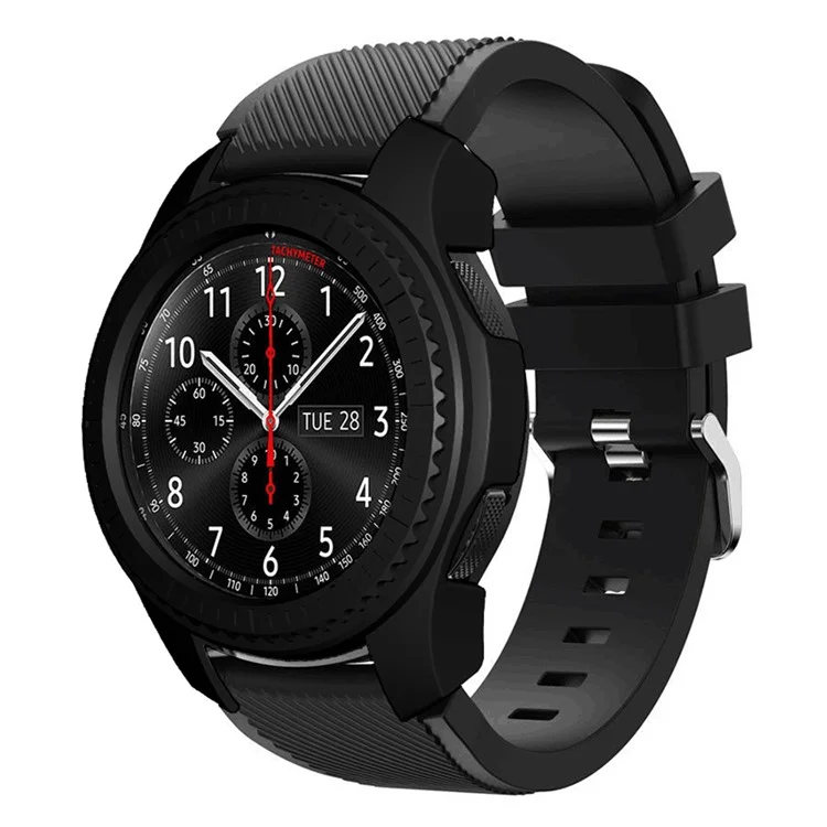 Para Samsung Gear S3 / S2 Ratio de Reloj Media de Marco de Reloj de Media Cobertura Con Placa de Marcación - Negro
