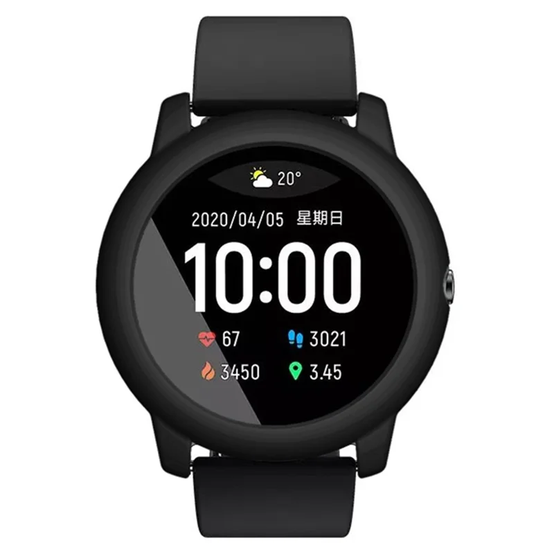 For Haylou Solar LS05 Hard PC Frame Cover Electroplating Watch Case Protector - Black