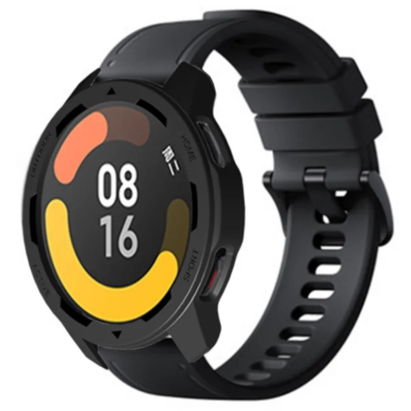 For Xiaomi Watch S1 Active / Watch Color 2 Protective Cover Hard PC Watch Case Hollow Frame - Black