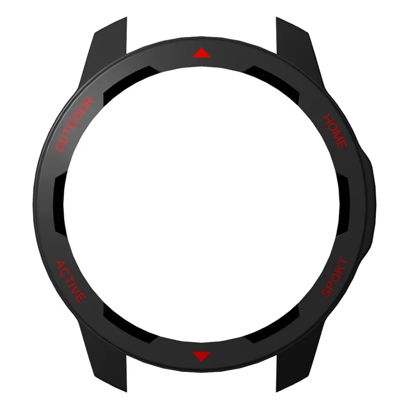For Xiaomi Watch S1 Active / Watch Color 2 Protective Cover Hard PC Watch Case Hollow Frame - Black+Red