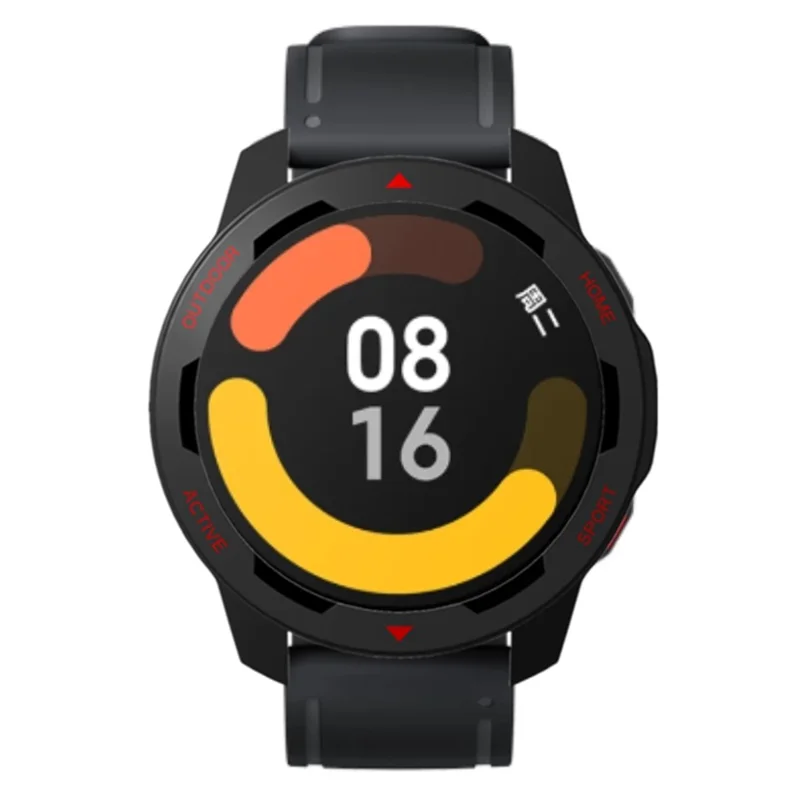 For Xiaomi Watch S1 Active / Watch Color 2 Protective Cover Hard PC Watch Case Hollow Frame - Black+Red