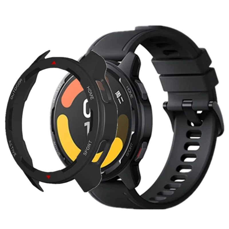 For Xiaomi Watch S1 Active / Watch Color 2 Protective Cover Hard PC Watch Case Hollow Frame - Black+Red+White
