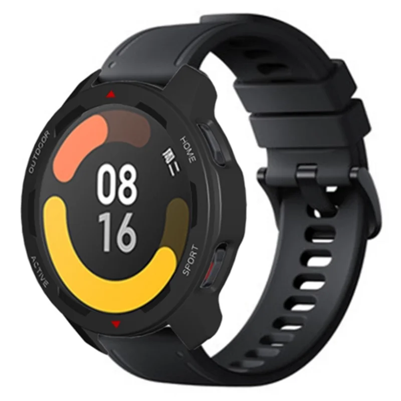 For Xiaomi Watch S1 Active / Watch Color 2 Protective Cover Hard PC Watch Case Hollow Frame - Black+Red+White