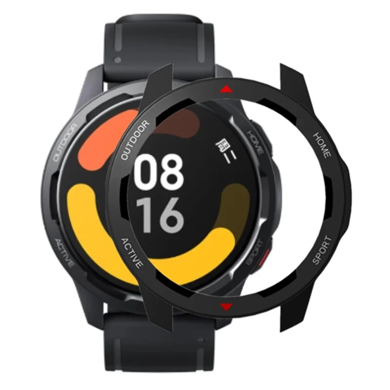 For Xiaomi Watch S1 Active / Watch Color 2 Protective Cover Hard PC Watch Case Hollow Frame - Black+Red+White