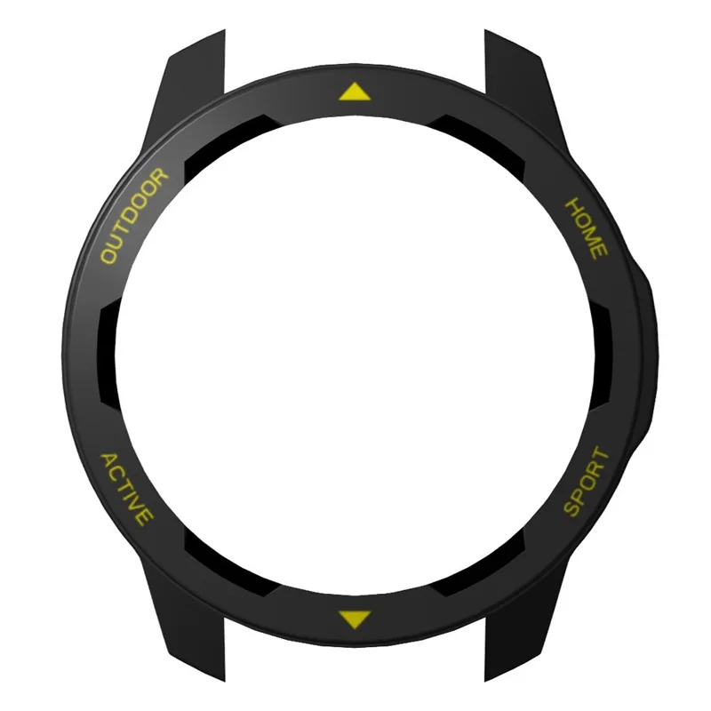For Xiaomi Watch S1 Active / Watch Color 2 Protective Cover Hard PC Watch Case Hollow Frame - Black+Yellow