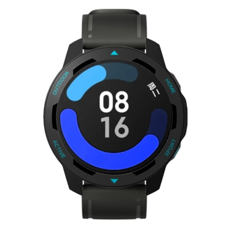 For Xiaomi Watch S1 Active / Watch Color 2 Protective Cover Hard PC Watch Case Hollow Frame - Black+Blue