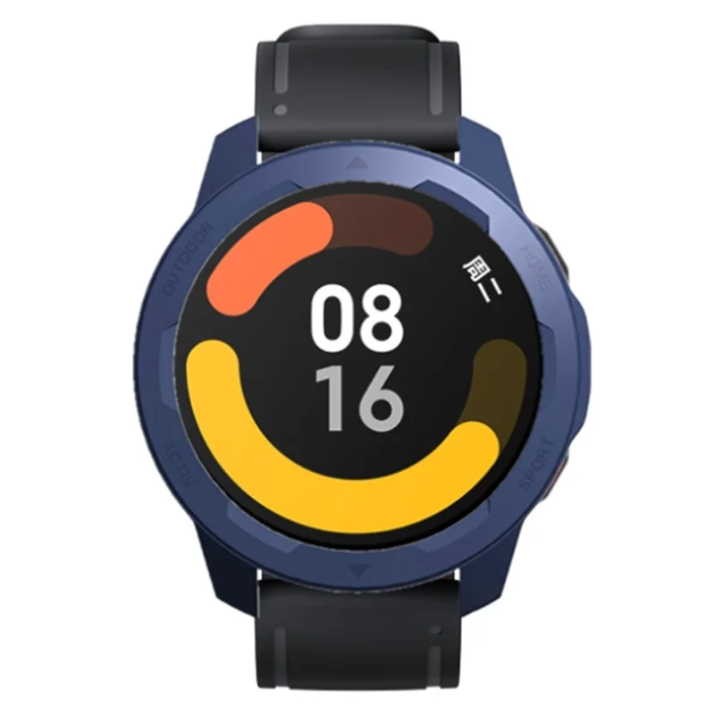 For Xiaomi Watch S1 Active / Watch Color 2 Protective Cover Hard PC Watch Case Hollow Frame - Midnight Blue