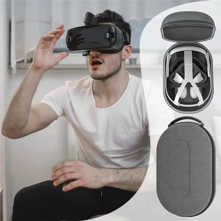 AL-Q022 For Meta Quest 3 VR Headset Carrying Case EVA+Polyester Portable Storage Bag