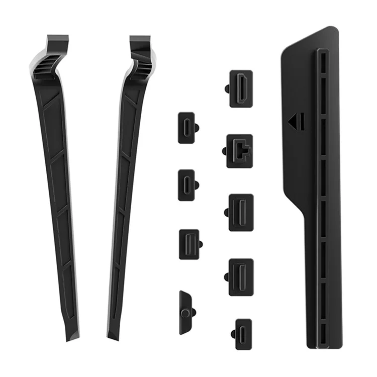 AL-P5231 For PS5 / PS5 Slim Game Console Silicone Dust Plugs + Dust-proof Net Set