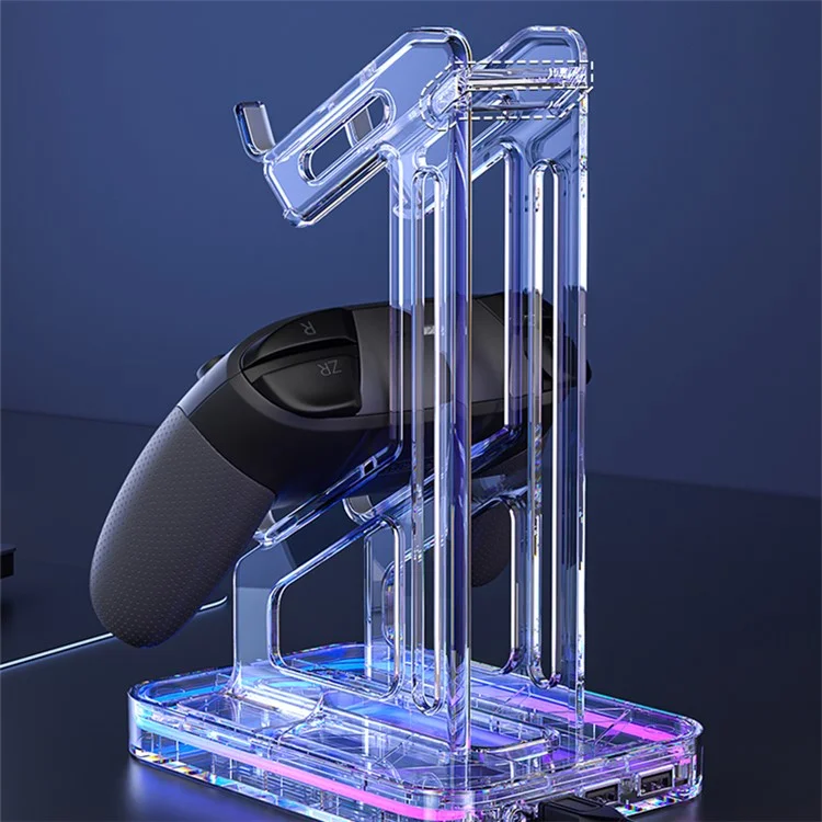 AOLION AL-XB2313 Para PS4 / PS5 / Xbox Consola de doble capa Soporte para controlador de juegos con 2 puertos USB