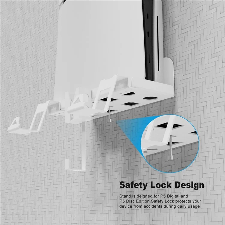 JYS P5177 para PlayStation PS5 Slim Wall Mount Bracket Carregador de Controle Aéreo Suporte de Fone de Ouvido