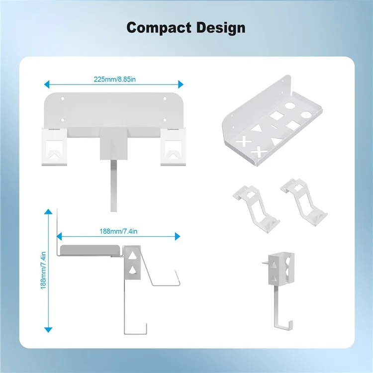 JYS P5177 para PlayStation PS5 Slim Wall Mount Bracket Carregador de Controle Aéreo Suporte de Fone de Ouvido