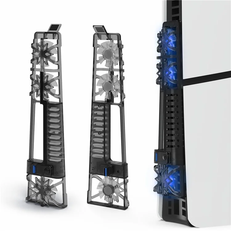 JYS P5175 für Sony PS5 Slim Cooling Fan Game Console Heat Dissipation RGB Effect Light Cooler Fan