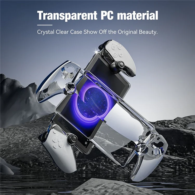 JYS P5187 per controller di gioco PS5 Portal, custodia protettiva per PC anti-graffio cristallo trasparente