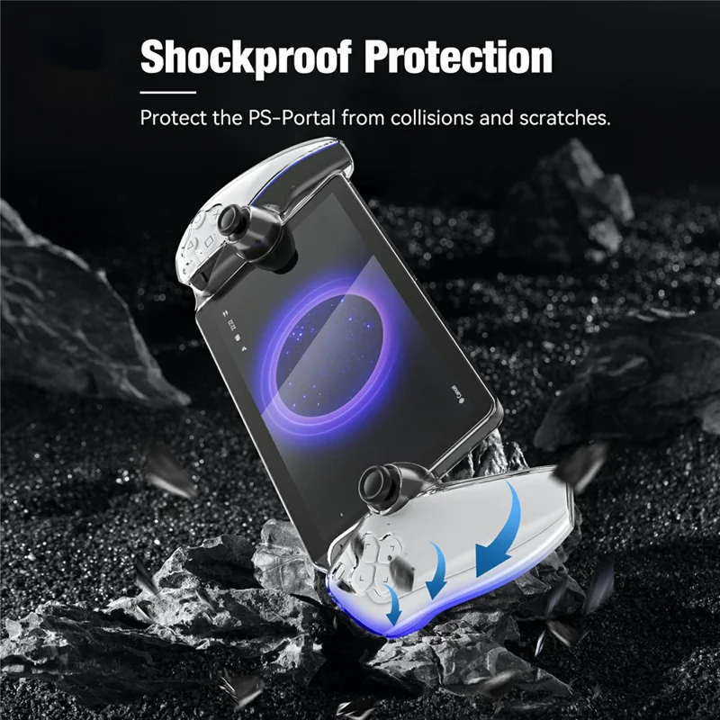 JYS P5187 per controller di gioco PS5 Portal, custodia protettiva per PC anti-graffio cristallo trasparente