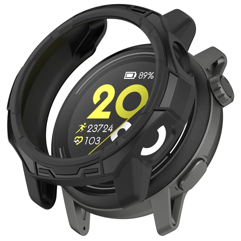For Coros Pace 3 Anti-collision TPU Watch Case Hollow Protective Frame - Black