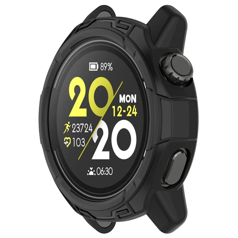 For Coros Pace 3 Anti-collision TPU Watch Case Hollow Protective Frame - Black