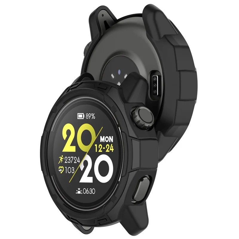 For Coros Pace 3 Anti-collision TPU Watch Case Hollow Protective Frame - Black