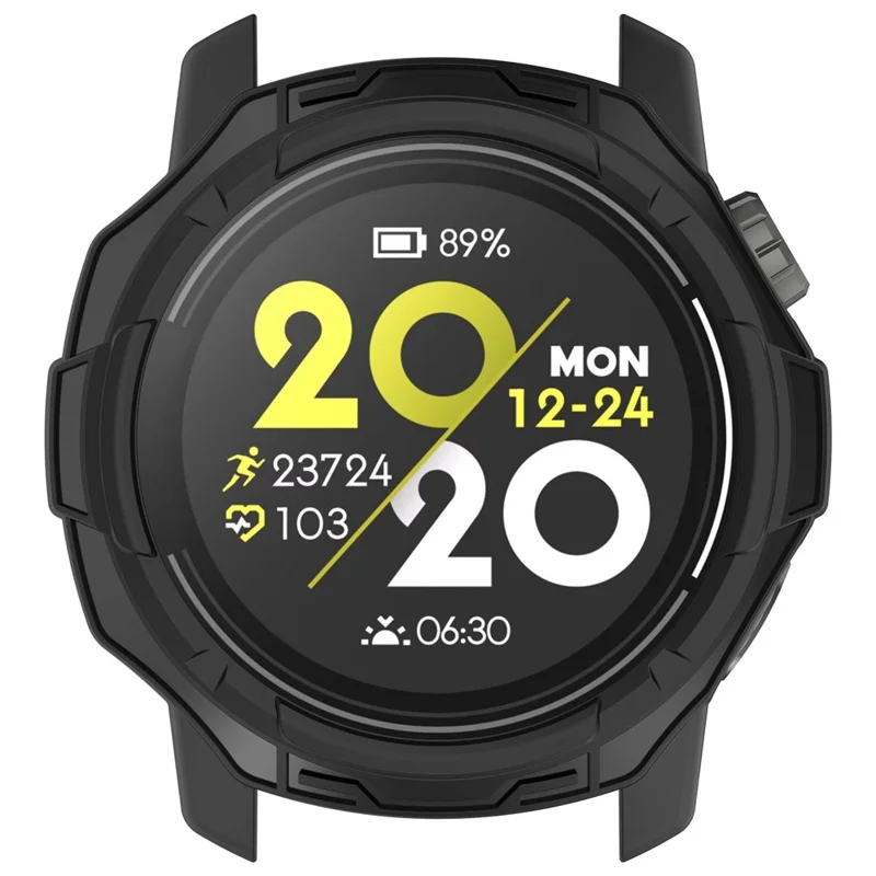 For Coros Pace 3 Anti-collision TPU Watch Case Hollow Protective Frame - Black