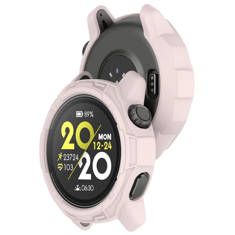 For Coros Pace 3 Anti-collision TPU Watch Case Hollow Protective Frame - Light Pink