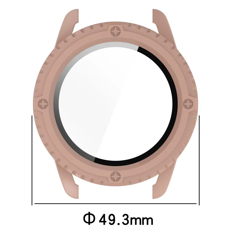 For Xiaomi Watch S3 Protective Cover Hard PC Watch Case  with Tempered Glass Screen Protector - Pink