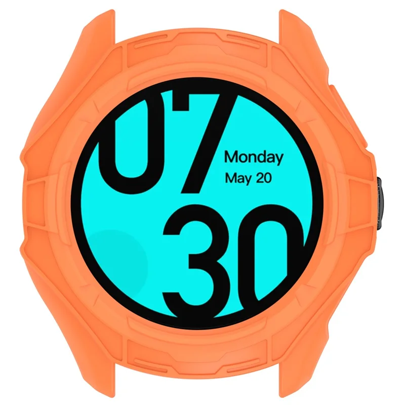 For TicWatch Pro 5 Shockproof TPU Watch Frame Case Half-Wrapped Smartwatch Protector - Orange