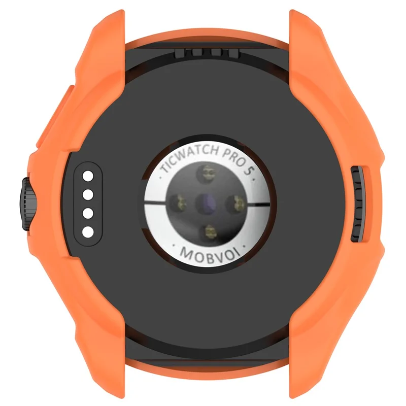 For TicWatch Pro 5 Shockproof TPU Watch Frame Case Half-Wrapped Smartwatch Protector - Orange