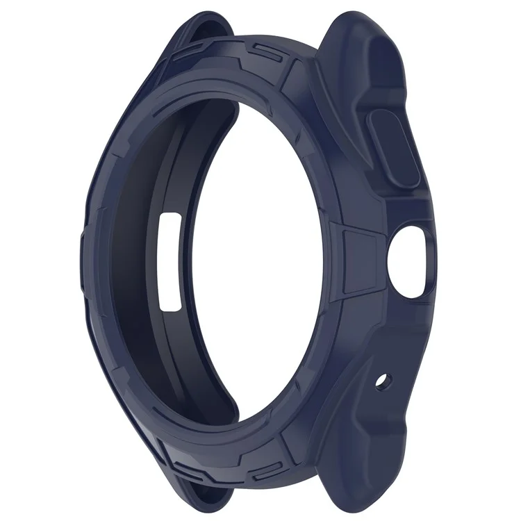For TicWatch Pro 5 Shockproof TPU Watch Frame Case Half-Wrapped Smartwatch Protector - Midnight Blue