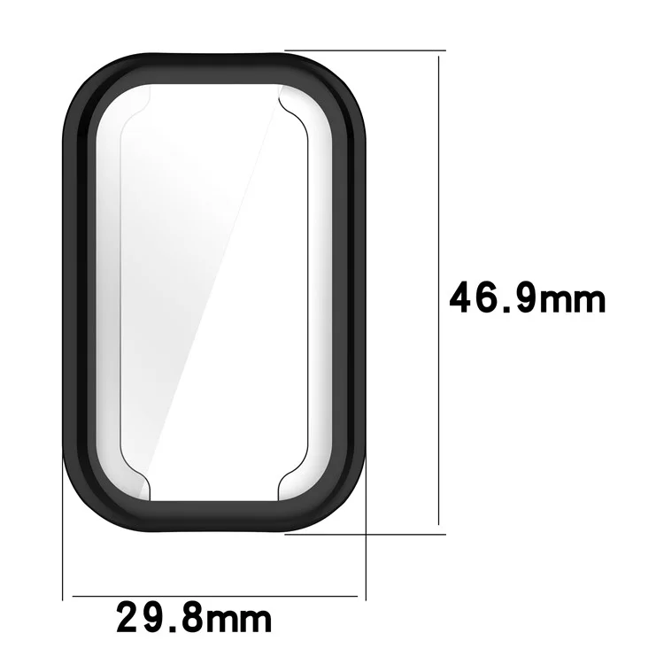Для Xiaomi Smart Band 8 Active / Redmi Band 2 TPU Watch Case Electroplating Frame Cover - Electroplating Black