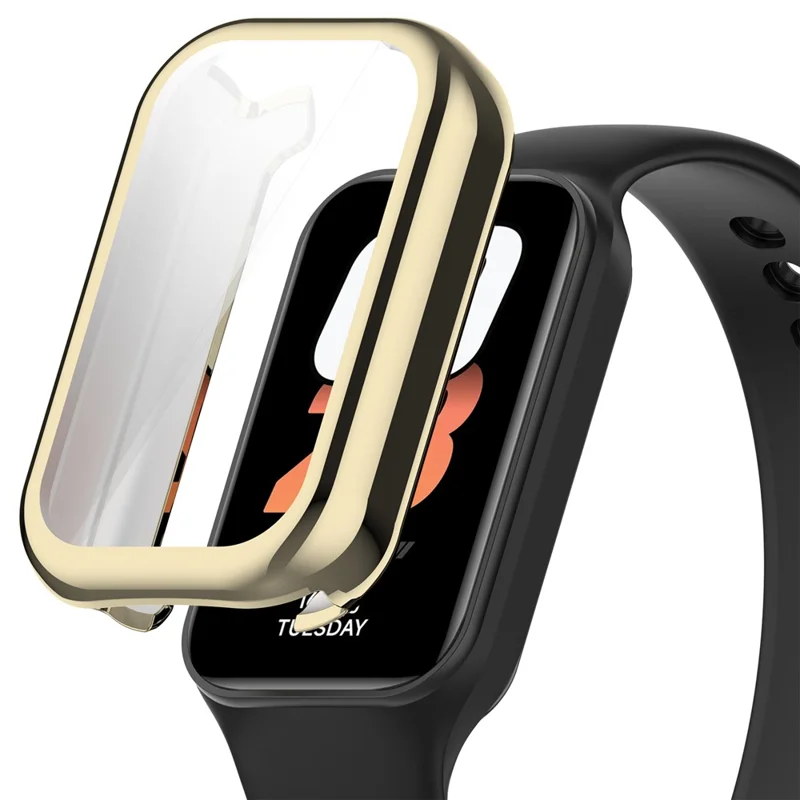 For Xiaomi Smart Band 8 Active / Redmi Band 2 TPU Watch Case Electroplating Frame Cover - Electroplating Gold