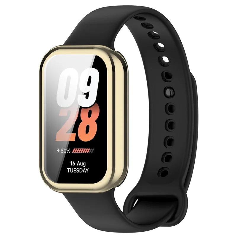 For Xiaomi Smart Band 8 Active / Redmi Band 2 TPU Watch Case Electroplating Frame Cover - Electroplating Gold