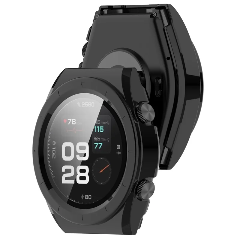 Protective Cover for Xiaomi Watch H1 Hard PC Watch Case with Tempered Glass Screen Protector - Black